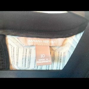 Banana Republic Women's Knit Black White Geometric Short Sleeve Dress, Size 10